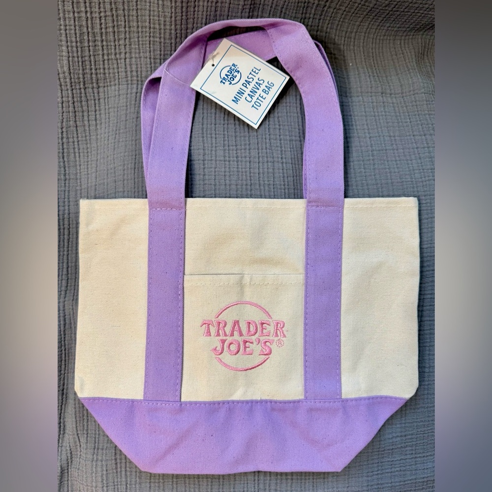 BNWT Trader Joe's Pastel Mini Tote - Lavender